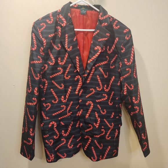 Ugly Christmas Blazer For Men Light Up Eith Candy Cane Slim Fit size M - Picture 1 of 9